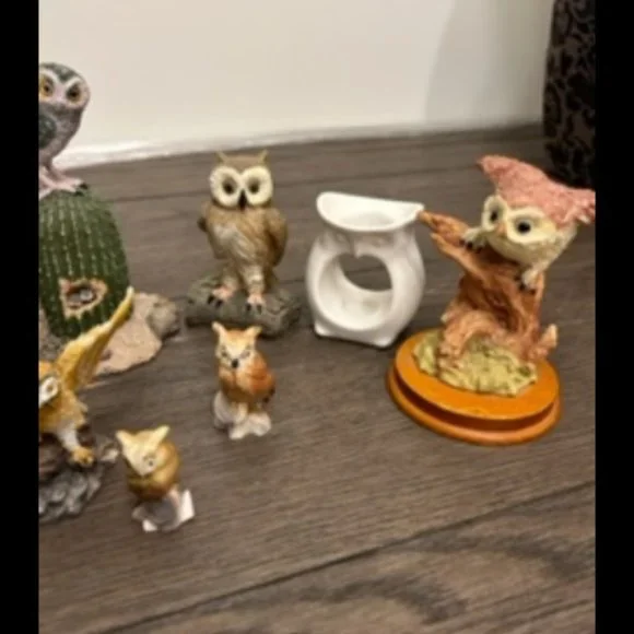 Vintage 9 piece Owl figurine lot collectable - Picture 3 of 3